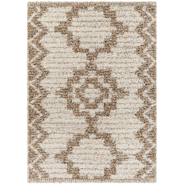 Foundry Select Bavita Performance Cream/Brown Rug Wayfair